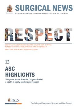 Surgical News June 2016 - Royal Australasian College of Surgeons