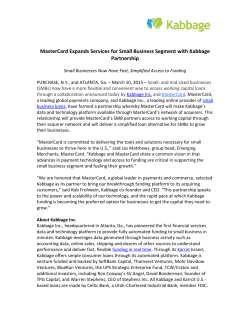 MasterCard Expands Services for Small Business Segment with