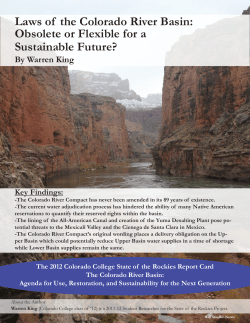 Laws of the Colorado River Basin: Obsolete or