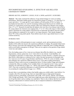 PSYCHOPHYSICS OF READING: X. EFFECTS OF AGE