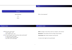 Clocks Time Correct time A correct clock