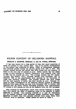Sulfur Content of Oklahoma Rainfall