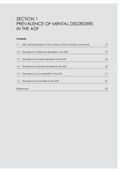 section 1 prevalence of mental disorders in the adf