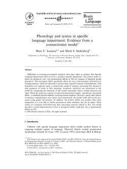 Phonology and syntax in specific language impairment