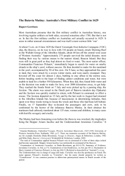 The Batavia Mutiny: Australia`s First Military Conflict in 1629