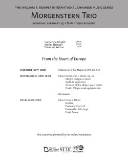 Morgenstern Trio - The Friends of Chamber Music