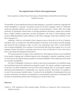 The empirical basis of Slavic intercomprehension