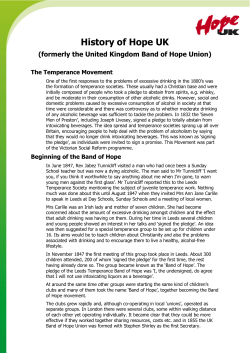 History of Hope UK