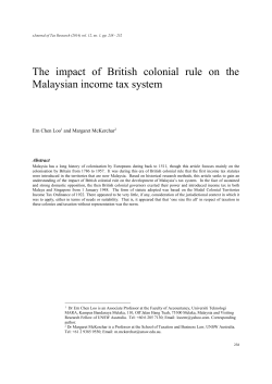 The impact of British colonial rule on the Malaysian income