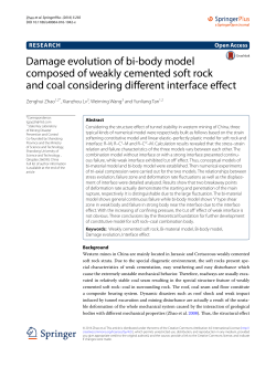 Damage evolution of bi-body model composed of weakly cemented