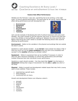 Factors that Effect Performance &ndash; Equipment/ Environment/ Physical