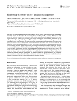 Exploring the front-end of project management