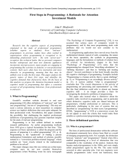 First Steps in Programming: A Rationale for Attention Investment