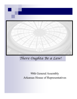 There Oughta Be a Law! - Arkansas House Of Representatives