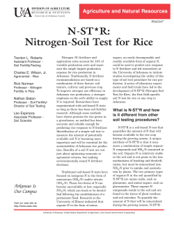 N-ST*R: Nitrogen-Soil Test for Rice