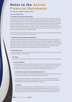 Notes to the Annual Financial Statements