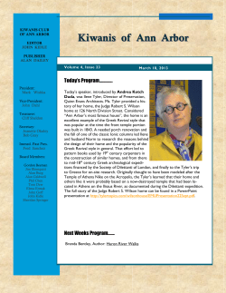 March 18, 2013 Newsletter - Kiwanis Club of Ann Arbor Foundation