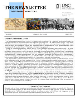 2009 Newsletter - Department of History - UNC