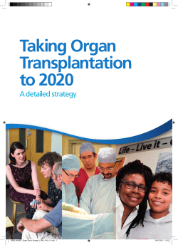 Taking Organ Transplantation to 2020 A detailed strategy