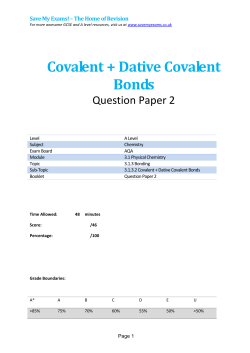 Covalent + Dative Covalent Bonds