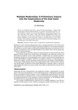 Multiple Modernities: A Preliminary Inquiry into