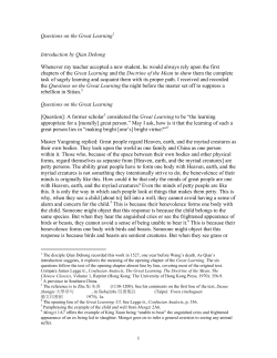 Questions on the Great Learning