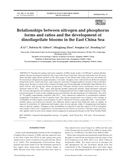 Relationships between nitrogen and phosphorus forms and ratios