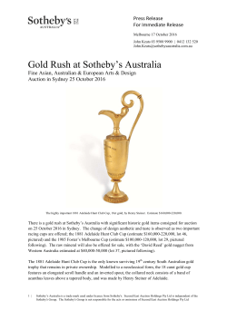 There is a gold rush at Sotheby`s Australia with significant historic