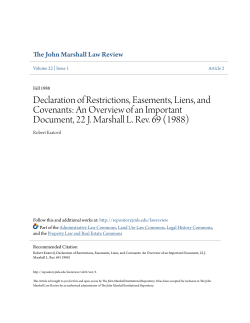 Declaration of Restrictions, Easements, Liens, and Covenants: An