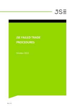 JSE failed trade procedure