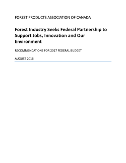 Forest Industry Seeks Federal Partnership to Support Jobs