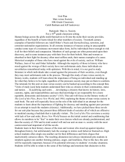 Unit Plan - Man Versus Society