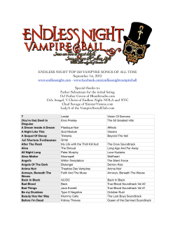 Endless Night Top 250 Vampyre Songs of All Time