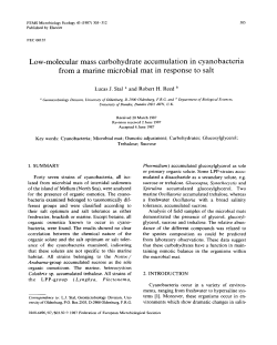 Low-molecular mass carbohydrate accumulation in cyanobacteria