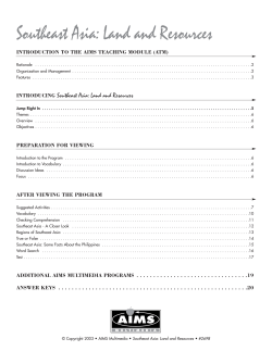 Southeast Asia: Land and Resources