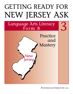 Getting Ready for New Jersey ASK: Language Arts Literacy