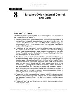 Sarbanes-Oxley, Internal Control, and Cash 8