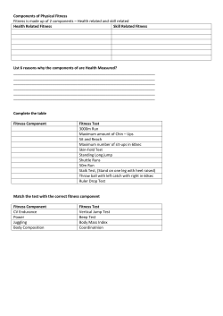 Components of Physical Fitness Fitness is made up of 2