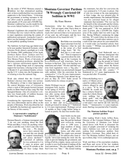 Montana Governor Pardons 78 Wrongly Convicted Of Sedition in WWI