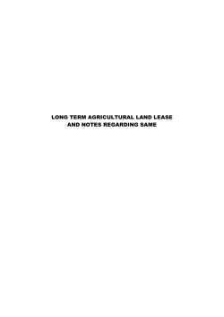 long term agricultural land lease and notes regarding same