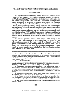 The Early Supreme Court Justices` Most Significant Opinion