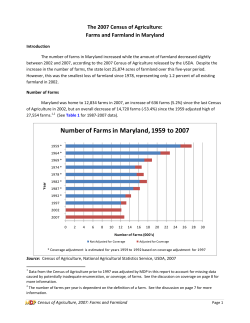 The Census Agriculture: Farms Farmland Maryland