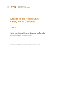 Access to the Health Care Safety Net in California
