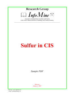 I Production of Sulfur in CIS