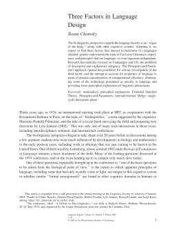 Three Factors in Language Design