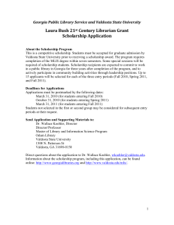 Scholarship Application - Georgia Public Library Service