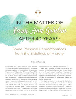 In The Matter of Karen Ann Quinlan After 40 Years: Some Personal