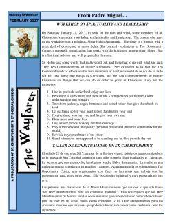 From Padre Miguel... - St Christopher`s El Paso