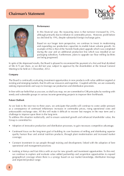 Chairman`s Statement
