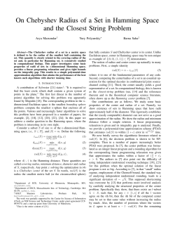 On Chebyshev Radius of a Set in Hamming Space - People